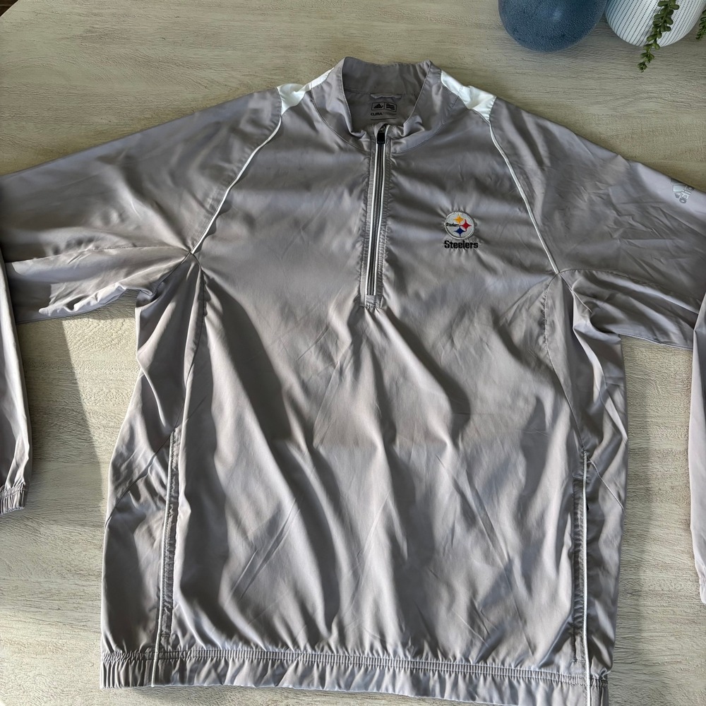Adidas Steelers‎ Gray Golf ClimaProof Quarter-Zip Pullover – Men's Medium
